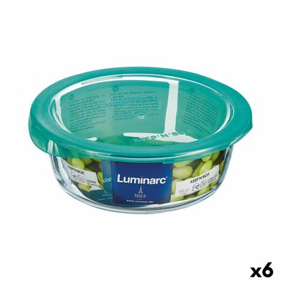 Runde Lunchbox mit Deckel Luminarc Keep'n Lagon 920 ml 15,6 x 6,6 cm türkis Glas (6 S