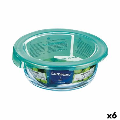 Runde Lunchbox mit Deckel Luminarc Keep'n Lagon türkis 420 ml 11,5 x 5,4 cm Glas (6 S