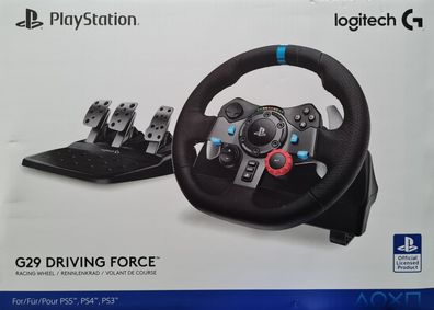 Logitech G29 Racing Lenkrad Driving Force für Playstation 5, PS4, PS3, PC, Schwarz