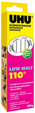 UHU Klebepatronen LOW MELT 110°C, 200 g transparent (16er Faltschachtel)