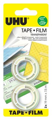 UHU Klebe-Film transparent, 2 Stück 7.5 m x 19 mm