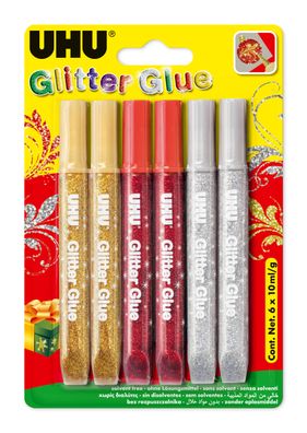 UHU Glitter Glue 6x10ml