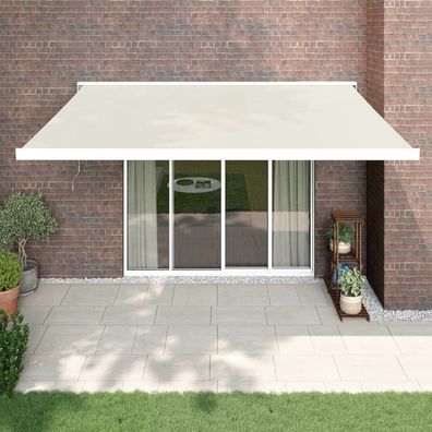 vidaXL Markise Einziehbar Creme 4,5x3 m Stoff und Aluminium