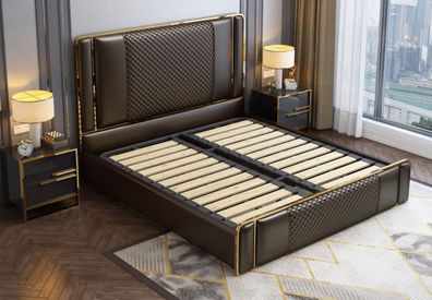 Bett Schlafzimmer Design Möbel Moderne Luxus Betten Polster Gestell Neu Schwarz