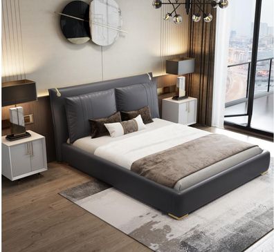 Doppelbett Bett Ehebett Design Luxus Luxur Polsterbett Designbett Textil Betten