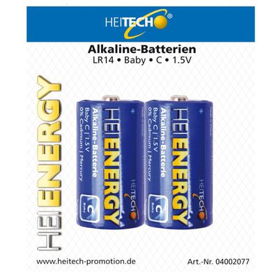 Heitech - Alkaline Batterien - Baby C, LR14 - 1,5V