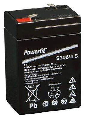 Exide Powerfit Bleiakku AGM 6V 4,5Ah S306/4 S