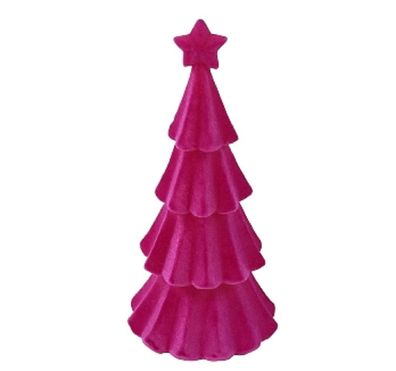 Weihnachtsdeko Tannenbaum PINK beflockt –H=29 cm. Festliche Dekoration