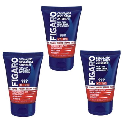 FIGARO Herren Gesichtscreme & After Shave 3x 100 ml mit Q10 Antifalten