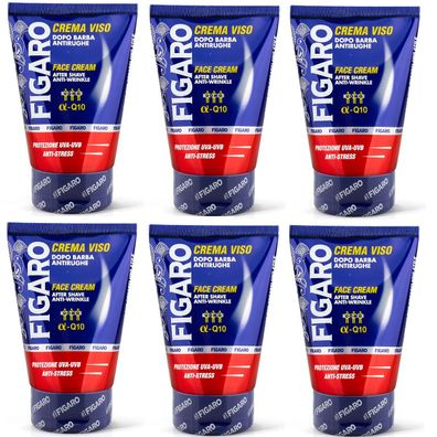 FIGARO Männer Gesichtscreme Q10 & After Shave 6x 100 ml - Antifalten