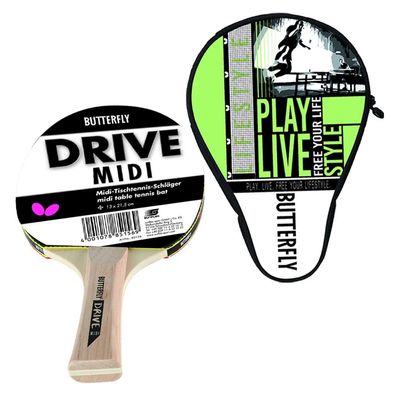 Butterfly Drive Midi sw Tischtennisschläger + Tischtennishülle Free your Lifestyle