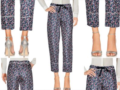 Moncler Floral Print Tailored Silk Pants Trousers Seide Casual Hose Bottoms M