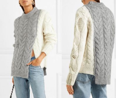 Moncler Knitwear Two-tone cable-knit Sweater Jumper Strick-Pulli Pullover New XS