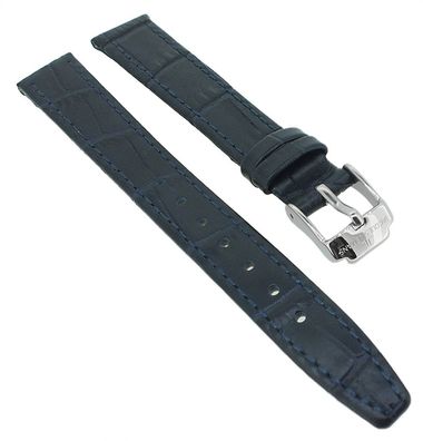 Jacques Lemans Uhrenarmband 14mm  Leder Krokooptik blau 1-1778i 1-1778