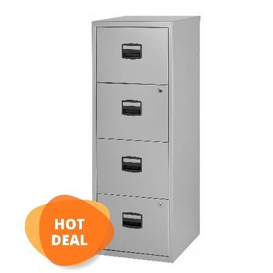 Bisley Home PFA Hängeregistraturschrank, 4 Schubladen, Metall, Silber