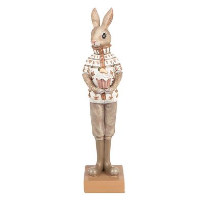 Clayre & Eef Figur Kaninchen 28 cm Braun Beige Polyresin (Gr. 7x7x28 cm)