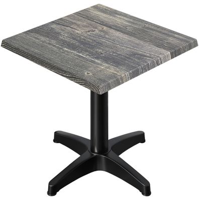 WBC | Bistro Außen Tisch | B: : 60 x 60 x 78,5 cm | Rustikal Kiefer / Schwarz | Qua