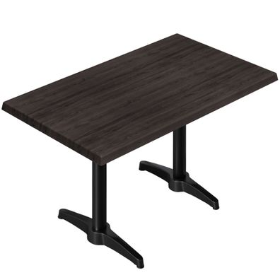 WBC | Bistro Außen Tisch | B: T: H: 120 x 70 x 78,5 cm | Wenge / Schwarz | Rechteck