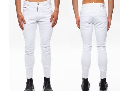 Dsquared² JEANS SKATER ICONIC WHITE SKINNY HOSE DENIM PANTS 5 POCKET Trouser 46