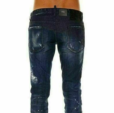 Dsquared² SLIM JEANS ICONIC RIPPED HOSE DENIM PANTS 5 POCKET Trouser NEW 50