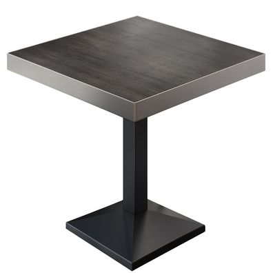 BPA | Bistro Tisch | Quadratisch | Edelstahl Rand | 80 x 80 x 81 cm | Wenge / Schwar