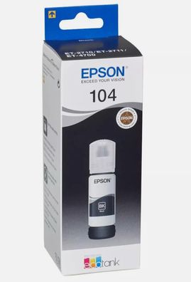 Original Epson 104 Tintenflasche Schwarz (T00P14) für EcoTank Drucker