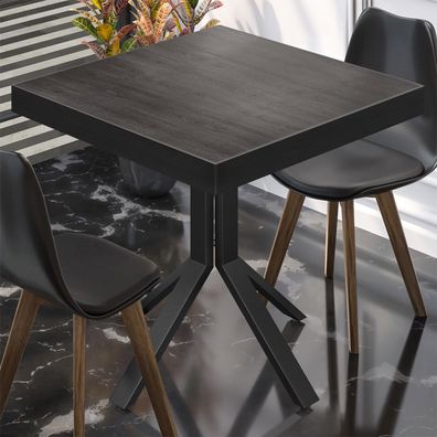 BE | Bistro Tisch | 70 x 70 x 77 cm | Quadratisch | Schwarz Rand | Wenge / Schwarz |