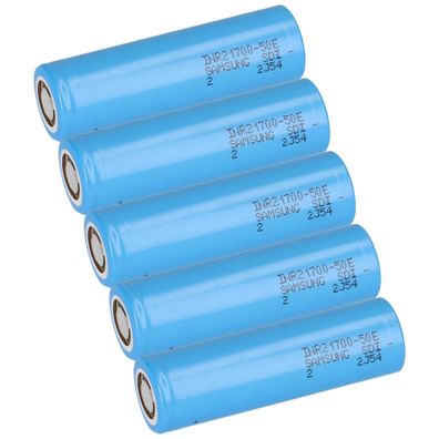 5x Samsung INR21700-50E 3,6V 5000mAh 10A Li-Ion-Akku