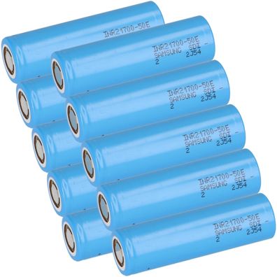 10x Samsung INR21700-50E 3,6V 5000mAh 10A Li-Ion-Akku