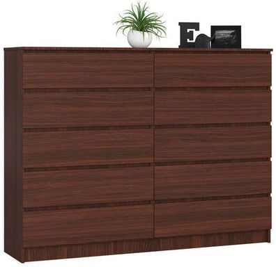 Kommode AKORD K160 Wenge 160 cm 10 Schubladen B160 x H121 x T40 cm