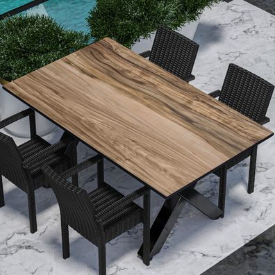 Compact | Gastro HPL Tischplatte | 180 x 90 cm | Sheesham | Rund | Gastro HPL Tischp