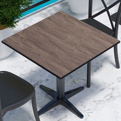 Compact | Gastro HPL Tischplatte | 80 x 80 cm | Light Wenge | Quadratisch | Gastro H