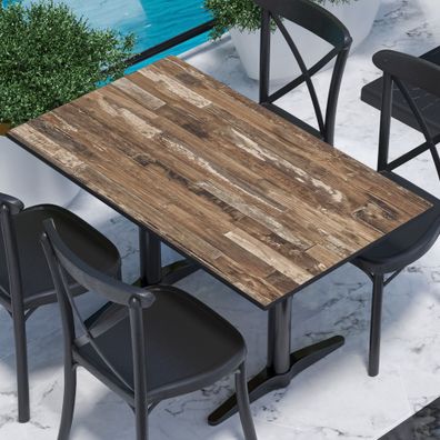 Compact | Gastro HPL Tischplatte | B: 130 x 80 cm | Vintage Old | Rechteckig | Gast