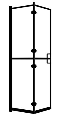 Faltbare Duschkabine ESG Schwarz 120x140 cm