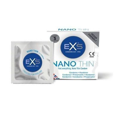 EXS Nano Thin Ultra Dünne Kondome, 3er Pack - Für ein lebensechtes Gefühl