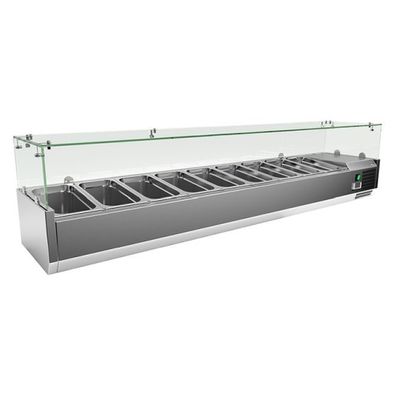 Gastro-Inox Edelstahl Aufsatzkühlvitrine 9 X Gn 1/3