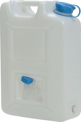 Wasserkanister 22l HD-PE stapelbar, . Auslaufhahn H495xB350xT165mm Hünersdorff