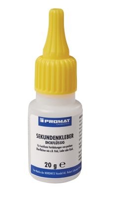 Sekundenkleber dickflüssig 20g farblos Flasche PROMAT Chemicals