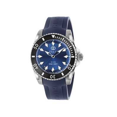 Gucci – YA136359 – Gucci Dive 40 mm Edelstahlgehäuse, blaues Zifferblatt, Keramiklüne