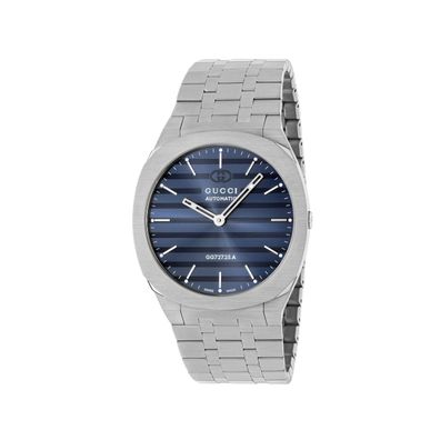 Gucci – YA163321 – Gucci 25H 40 mm Edelstahl-Mehrschichtgehäuse, blaues Zifferblatt m