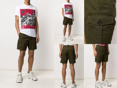 Dsquared2 Bermuda SHORTS CARGO CHINO Gabardine KURZE HOSE MARINE FIT SHORT PANTS