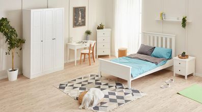 Schlafzimmer Schlafzimmerensemble Komplett Set Schlafmöbel Bett Schrank 5Tlg