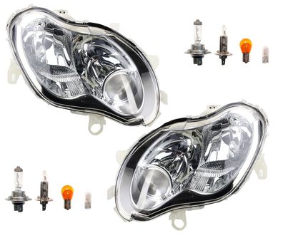 Scheinwerfer Halogen passend für Smart ForTwo 450 Set 04-06 mit Leuchtmittel L R