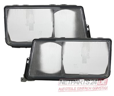 Scheinwerfer Glas Halogen passend für Mercedes W201 190 Set Streuscheibe Li. Re