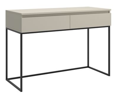 Selsey Bemmi - Schminktisch, Graubeige mit schwarzem Metallgestell, 120 cm