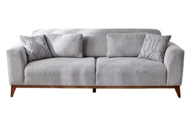 Sofa 3 Sitzer Dreisitzer Polstersofa Stoffsofa Couch Einfarbig Grau