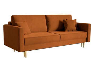 Selsey Valico - Dreisitzer-Sofa, Kupfer, hydrophober Samt