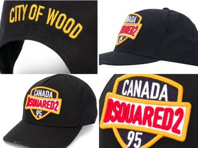 Dsquared2 Icon Canada City Wood Patch Baseballcap Cap Kappe Basebalkappe Hat Hut