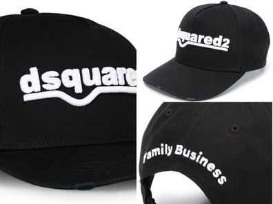 Dsquared2 Iconic D2 Logo Baseballcap Cap Kappe Basebalkappe Hat Hut New