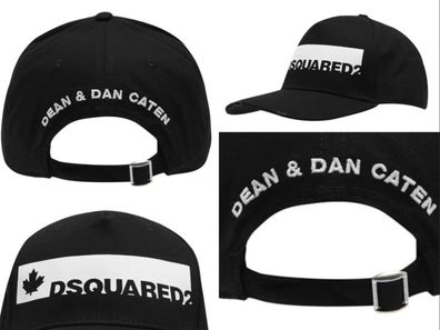 Dsquared2 Iconic Mapple Black White Baseballcap Cap Kappe Basebalkappe Hat Hut